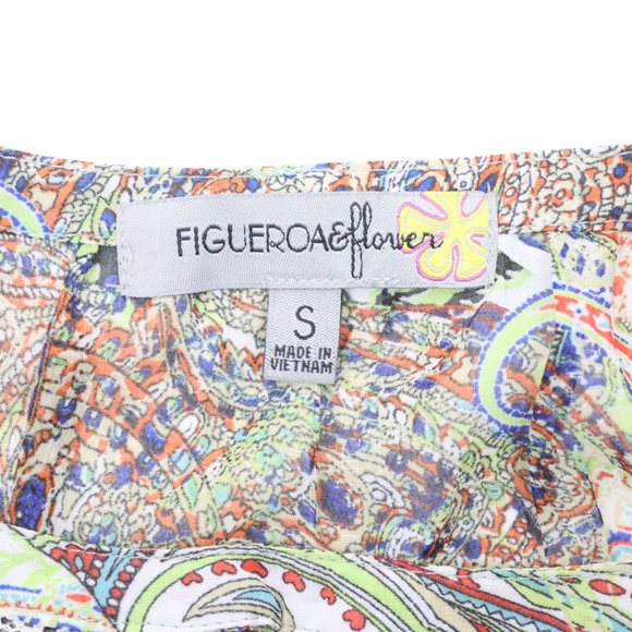 Figueroa & Flower Womens Small Paisley Sheer Blouse Top - Picture 5 of 5